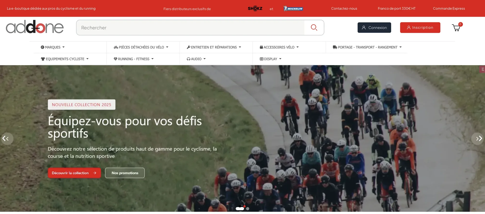 Nouvelle page d'accueil du site B2B add-one, en cours de développement