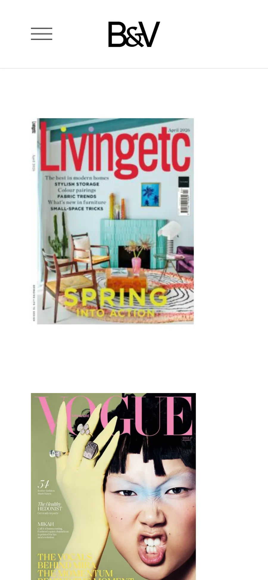 Page presse Bidoux & Villeneuve sur mobile