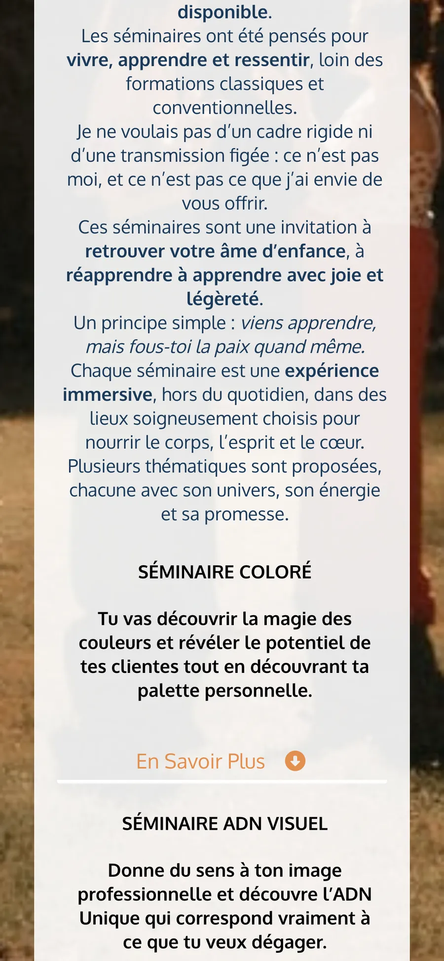 Cartes des séminaires sur mobile