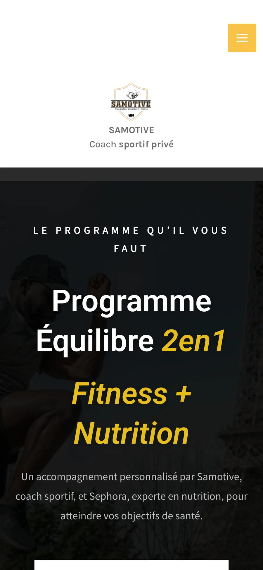 Landing Programme Équilibre sur mobile