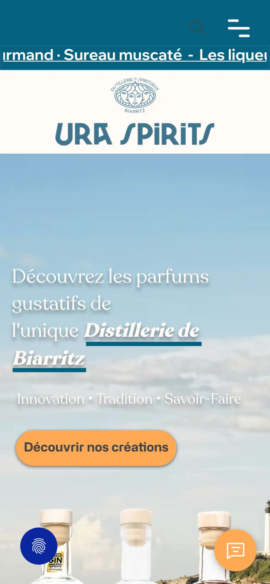 Accueil Ura Spirits sur mobile
